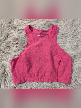 Outdoor Voices Hot Pink High-Neck Cropped Sport Tank